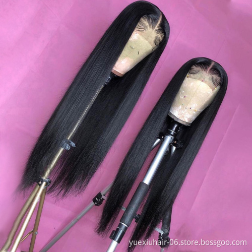 Ready to Ship Brazilian Hair HD Straight Lace Front Wig,Virgin Cuticle Aligned Human Hair Pre Pluck 360 Lace Frontal Wig Vendors